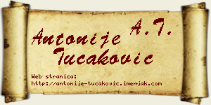 Antonije Tucaković vizit kartica